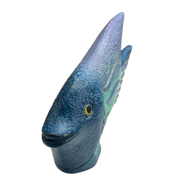 Nautical Decor Hand Carved Wooden Fish  5.5” x 3.5” - Picture 2 of 4